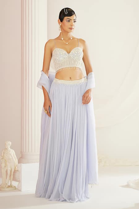 Buy Kapda Dori Blue Net, Silk, Organza, Satin Sequins, Crystals, Floral Cutdana Lehenga Set Online at Aza Fashions Buy_Kapda Dori_Blue Net, Silk, Organza, Satin Sequins, Crystals, Floral Cutdana Lehenga Set _Online_at_Aza_Fashions