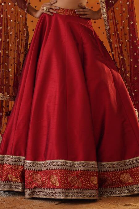 Shop Kapda Dori Maroon Brocade, Taffeta, Net Sequins, Embroidery Woven Floral Panel Lehenga Set Online at Aza Fashions Shop_Kapda Dori_Maroon Brocade, Taffeta, Net Sequins, Embroidery Woven Floral Panel Lehenga Set _Online_at_Aza_Fashions