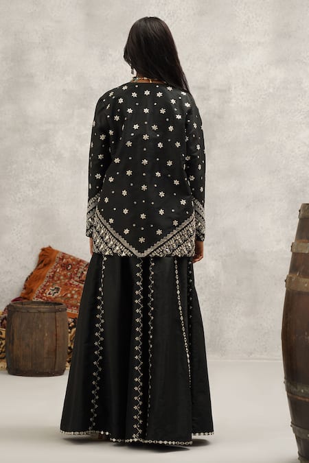 Kapda Dori Mirror Embroidered Jacket & Lehenga Set 