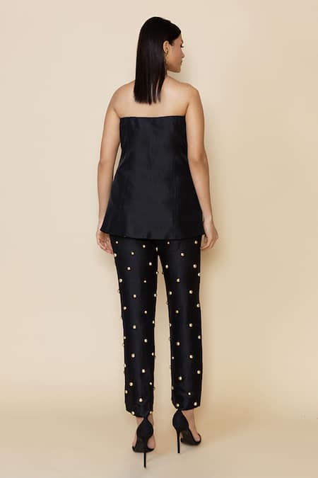 Maison Blu Stud Embellished Top & Pant Set 