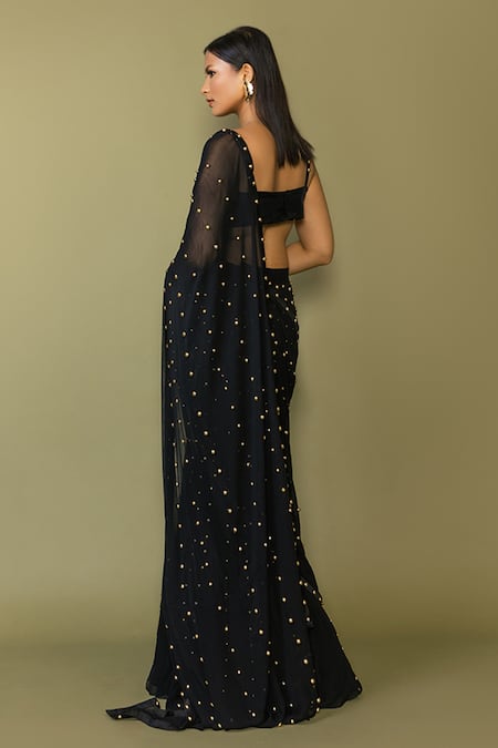 Maison Blu Stud Embellished Drape Dupatta & Skirt Set 