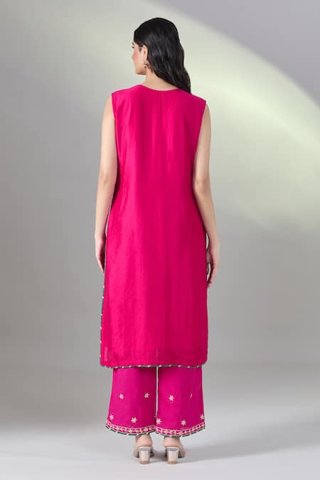 Maison Shefali Floral Zardozi Embroidered Kurta Set 