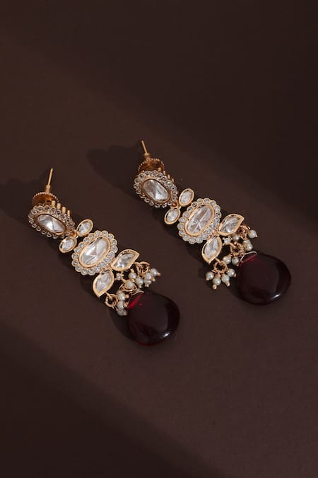 Swabhimann Bloom Vine Polki Dangler Earrings 