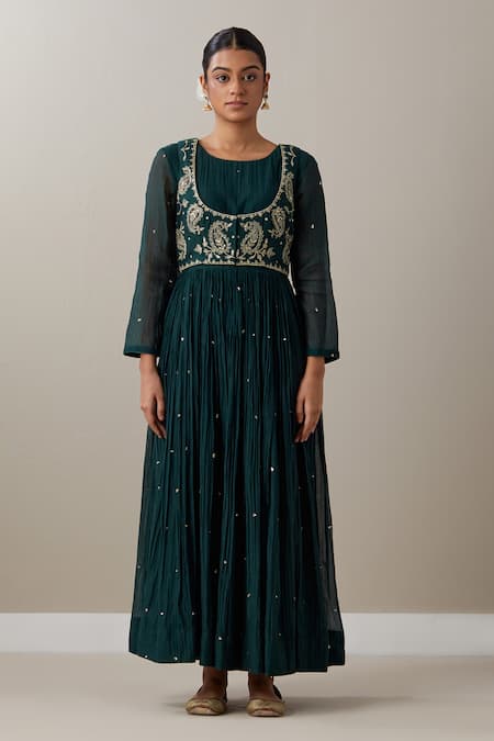 Priya Chaudhary Pleated Anarkali With Embroidered Koti Jacket 