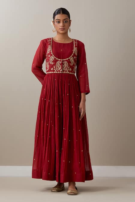 Priya Chaudhary Pleated Anarkali With Embroidered Jacket 