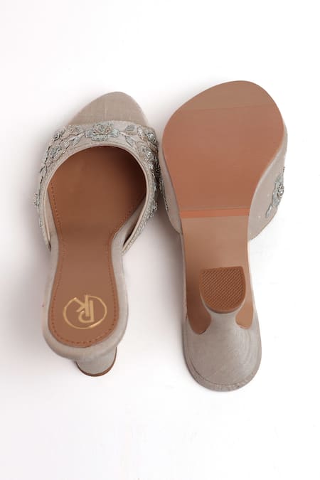 Preet Kaur Ivory Bloom Embroidered Heels 