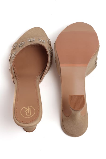 Preet Kaur Gold Butti Embroidered Heels 