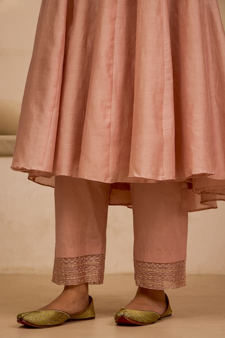 Buy Label Mansi Nagdev Pink Chanderi Gota Patti, Zari, Embroidery V-neck Hand Anarkali Set Online at Aza Fashions Buy_Label Mansi Nagdev_Pink Chanderi Gota Patti, Zari, Embroidery V-neck Hand Anarkali Set _Online_at_Aza_Fashions