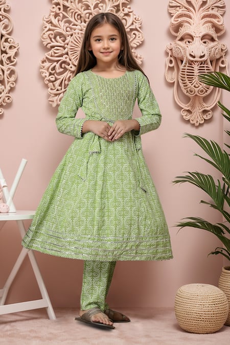 Petite Pomme Printed Anarkali & Trouser Set 