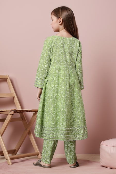 Petite Pomme Printed Anarkali & Trouser Set 