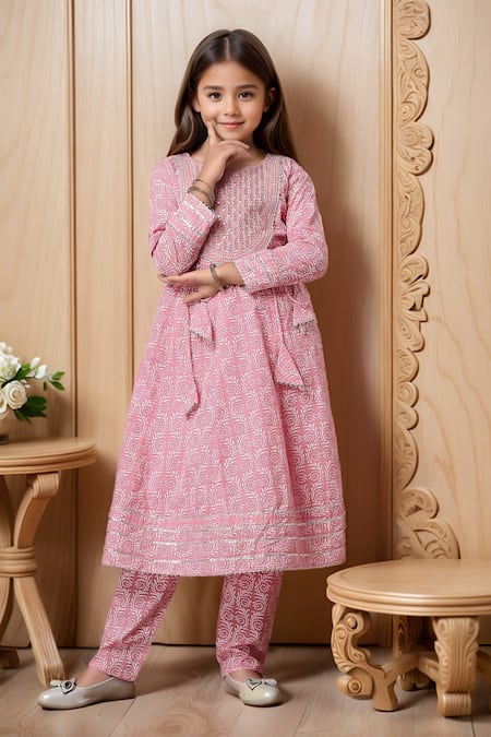 Petite Pomme Printed Anarkali & Trouser Set 