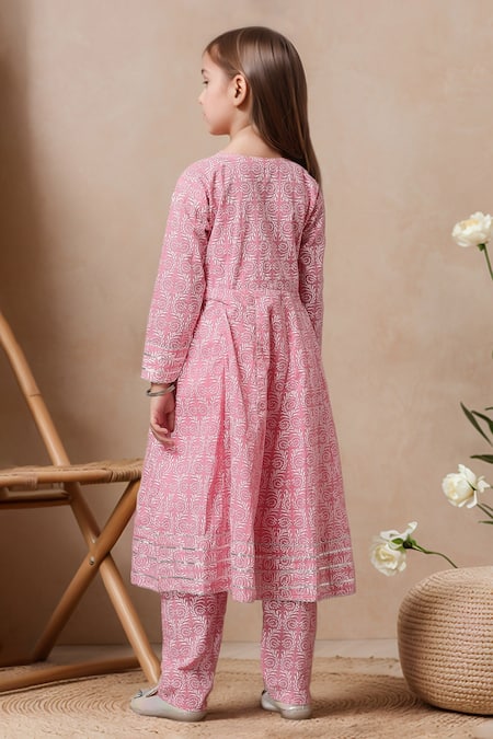 Petite Pomme Printed Anarkali & Trouser Set 