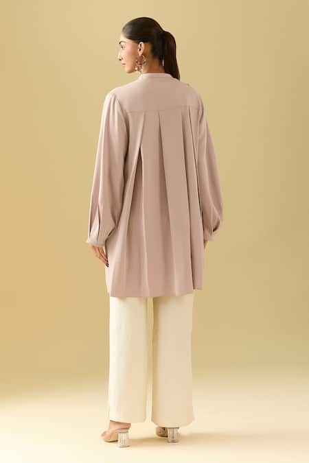 Pankaj & Nidhi Champagne Pink Applique Work Tunic 