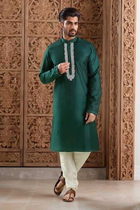 Arihant Rai Sinha Embroidered Placket Kurta & Churidar Set