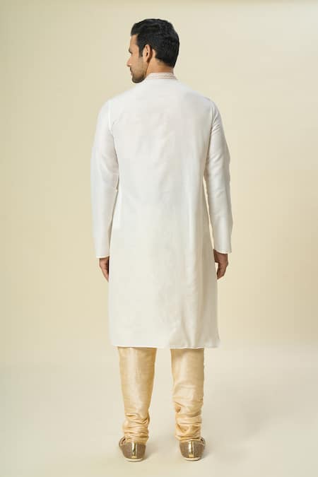 Arihant Rai Sinha Embroidered Cream Kurta Set With Churidar 