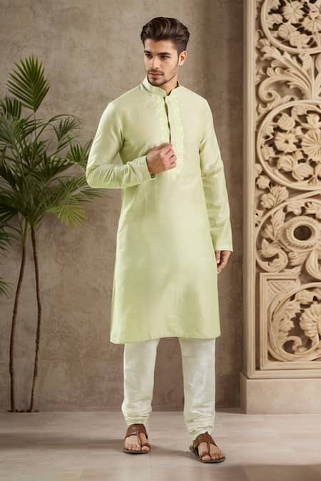 Arihant Rai Sinha Thread Embroidered Placket Kurta & Churidar Set