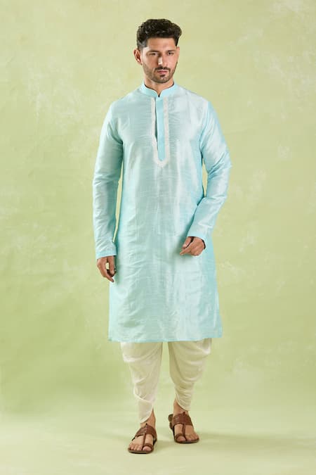 Shop Arihant Rai Sinha Blue Silk Embroidery Floral Vine Kurta And Patiala Pant at Aza Fashions Shop_Arihant Rai Sinha_Blue Silk Embroidery Floral Vine Kurta And Patiala Pant _at_Aza_Fashions