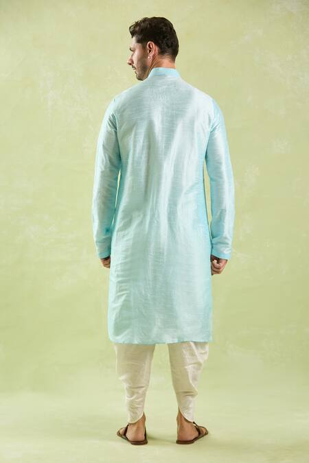 Buy Arihant Rai Sinha Blue Silk Embroidery Floral Vine Kurta And Patiala Pant Online at Aza Fashions Buy_Arihant Rai Sinha_Blue Silk Embroidery Floral Vine Kurta And Patiala Pant _Online_at_Aza_Fashions