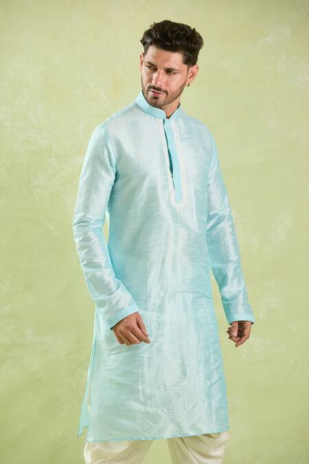 Buy Arihant Rai Sinha Blue Silk Embroidery Floral Vine Kurta And Patiala Pant Buy_Arihant Rai Sinha_Blue Silk Embroidery Floral Vine Kurta And Patiala Pant