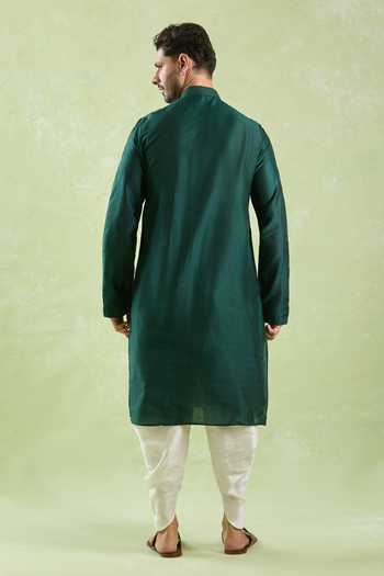 Shop Arihant Rai Sinha Green Polyester, Silk Embroidery Paisley Vine Kurta And Patiala Pant at Aza Fashions Shop_Arihant Rai Sinha_Green Polyester, Silk Embroidery Paisley Vine Kurta And Patiala Pant _at_Aza_Fashions