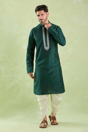 Shop Arihant Rai Sinha Green Polyester, Silk Embroidery Paisley Vine Kurta And Patiala Pant Online at Aza Fashions Shop_Arihant Rai Sinha_Green Polyester, Silk Embroidery Paisley Vine Kurta And Patiala Pant _Online_at_Aza_Fashions