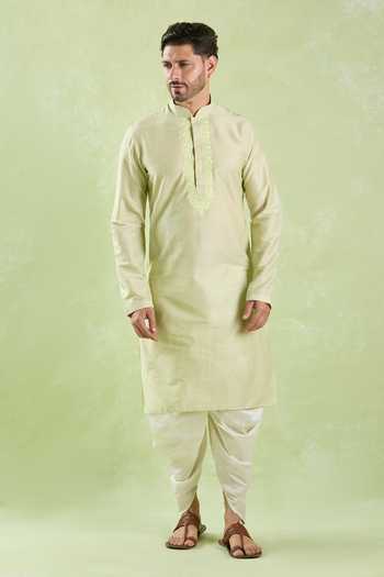 Buy Arihant Rai Sinha Green Polyester, Silk Embroidery Placket Kurta And Patiala Pant Set Online at Aza Fashions Buy_Arihant Rai Sinha_Green Polyester, Silk Embroidery Placket Kurta And Patiala Pant Set _Online_at_Aza_Fashions