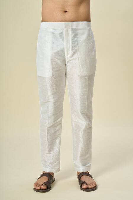 Shop_Arihant Rai Sinha_Cream Brocade, Silk Embroidery Floral Butta Bundi And Kurta Set 