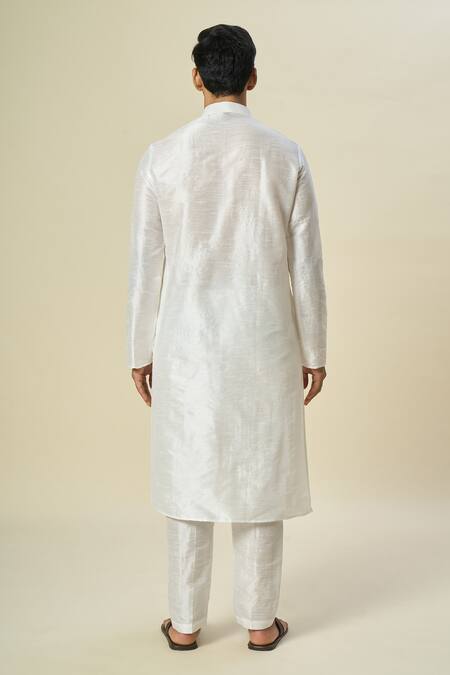 Buy Arihant Rai Sinha Off White Brocade, Silk Embroidery Floral Butta Woven Bundi And Kurta Set Buy_Arihant Rai Sinha_Off White Brocade, Silk Embroidery Floral Butta Woven Bundi And Kurta Set