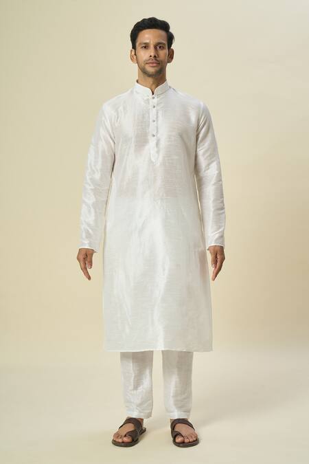 Buy_Arihant Rai Sinha_Gray Brocade, Silk Embroidery Floral Butta Bundi Set 