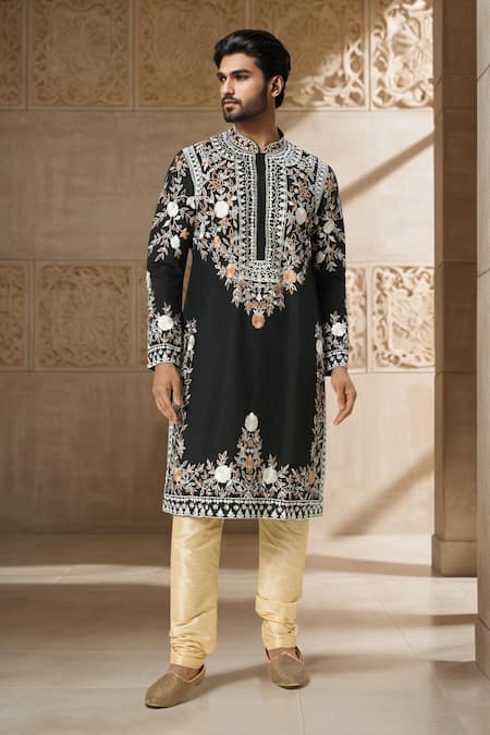 Arihant Rai Sinha Floral Vine Embroidered Kurta With Churidar 