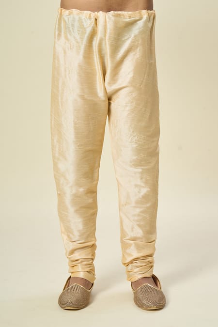 Arihant Rai Sinha_Black Polyester, Silk, Chanderi Embroidery Floral Vine Kurta Set _at_Aza_Fashions