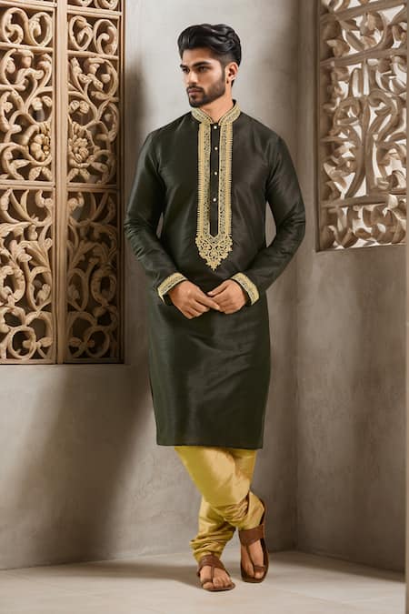 Arihant Rai Sinha Zari Dori Embroidered Kurta With Churidar 