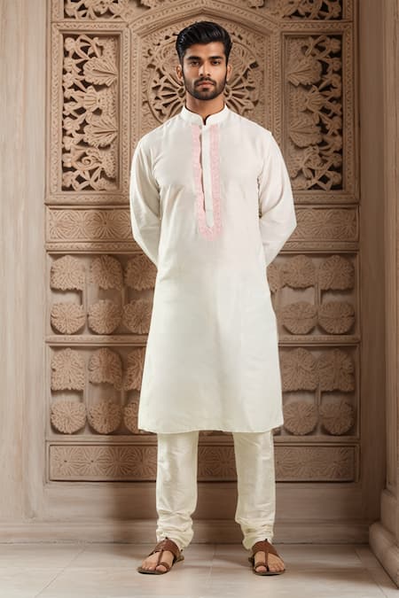 Samyukta Singhania Floral Embroidered Placket Kurta Set 
