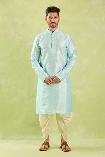 Buy Arihant Rai Sinha Blue Silk Embroidery Floral Kurta And Patiala Pant Set Online at Aza Fashions Buy_Arihant Rai Sinha_Blue Silk Embroidery Floral Kurta And Patiala Pant Set _Online_at_Aza_Fashions