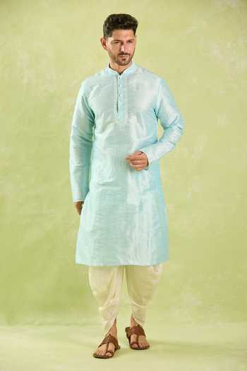 Shop Arihant Rai Sinha Blue Silk Embroidery Floral Kurta And Patiala Pant Set Online at Aza Fashions Shop_Arihant Rai Sinha_Blue Silk Embroidery Floral Kurta And Patiala Pant Set _Online_at_Aza_Fashions