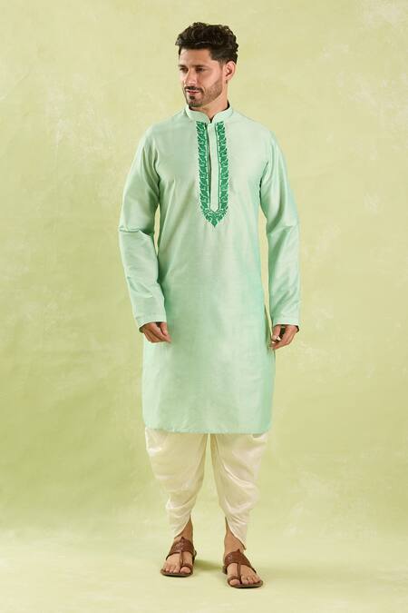 Buy Arihant Rai Sinha Green Polyester, Silk Embroidery Floral Kurta And Patiala Pant Set Online at Aza Fashions Buy_Arihant Rai Sinha_Green Polyester, Silk Embroidery Floral Kurta And Patiala Pant Set _Online_at_Aza_Fashions