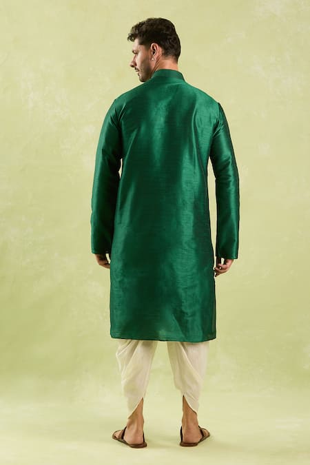 Shop Arihant Rai Sinha Green Silk Embroidery Floral Kurta And Patiala Pant Set at Aza Fashions Shop_Arihant Rai Sinha_Green Silk Embroidery Floral Kurta And Patiala Pant Set _at_Aza_Fashions