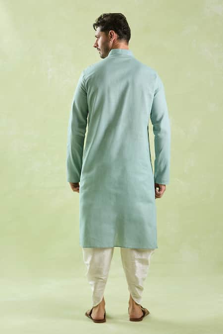 Shop Arihant Rai Sinha Green Cotton, Silk Embroidery Kurta Set With Patiala at Aza Fashions Shop_Arihant Rai Sinha_Green Cotton, Silk Embroidery Kurta Set With Patiala _at_Aza_Fashions