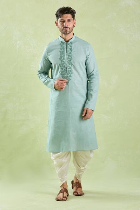 Buy Arihant Rai Sinha Green Cotton, Silk Embroidery Kurta Set With Patiala Online at Aza Fashions Buy_Arihant Rai Sinha_Green Cotton, Silk Embroidery Kurta Set With Patiala _Online_at_Aza_Fashions