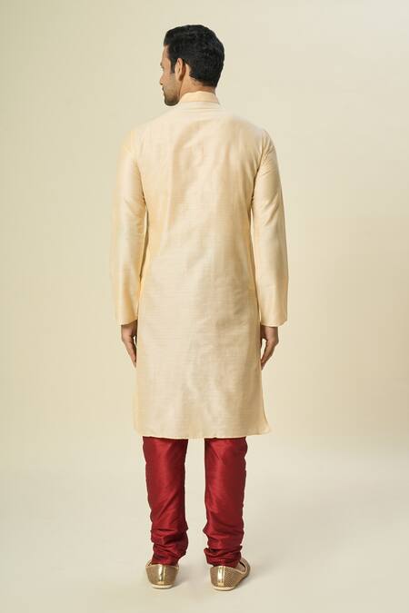 Arihant Rai Sinha Tonal Embroidered Beige Kurta & Churidar 