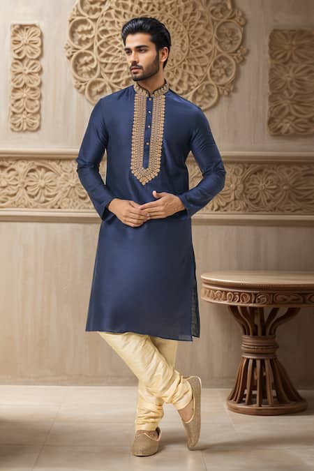 Arihant Rai Sinha Jaal Embroidered Placket Kurta Set 