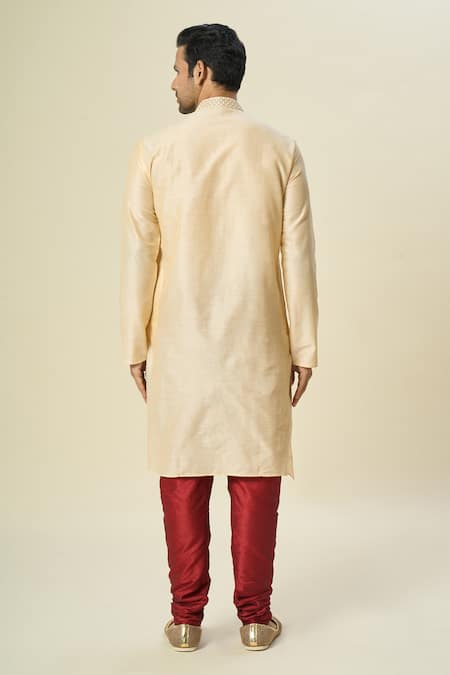 Arihant Rai Sinha Beige Threadwork Kurta Set With Churidar 