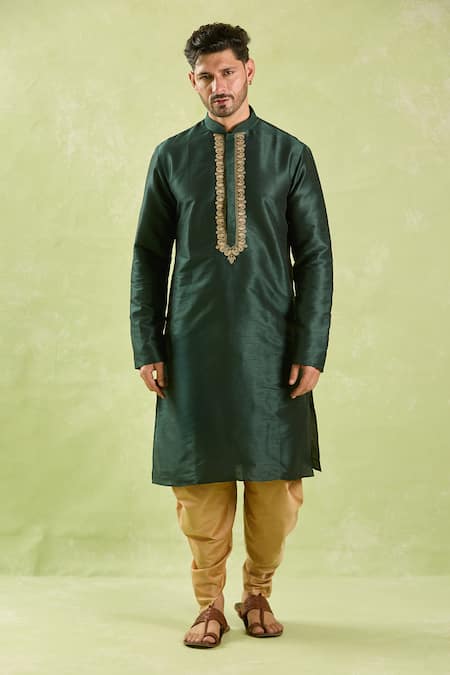Buy Arihant Rai Sinha Green Silk Embroidery Floral Kurta Set Buy_Arihant Rai Sinha_Green Silk Embroidery Floral Kurta Set