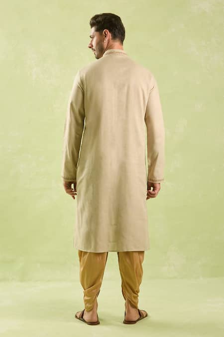 Shop Arihant Rai Sinha Brown Linen, Cotton Embroidery Resham Kurta And Patiala Pant Set at Aza Fashions Shop_Arihant Rai Sinha_Brown Linen, Cotton Embroidery Resham Kurta And Patiala Pant Set _at_Aza_Fashions