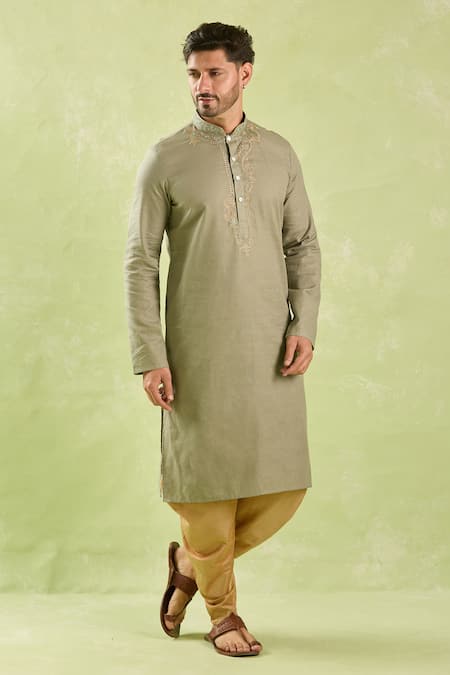 Shop Arihant Rai Sinha Gray Linen, Cotton Embroidery Paisley Kurta And Patiala Pant Online at Aza Fashions Shop_Arihant Rai Sinha_Gray Linen, Cotton Embroidery Paisley Kurta And Patiala Pant _Online_at_Aza_Fashions