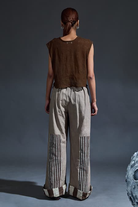 Banana Labs Hand Block Stripe Overcoat Pant Set 