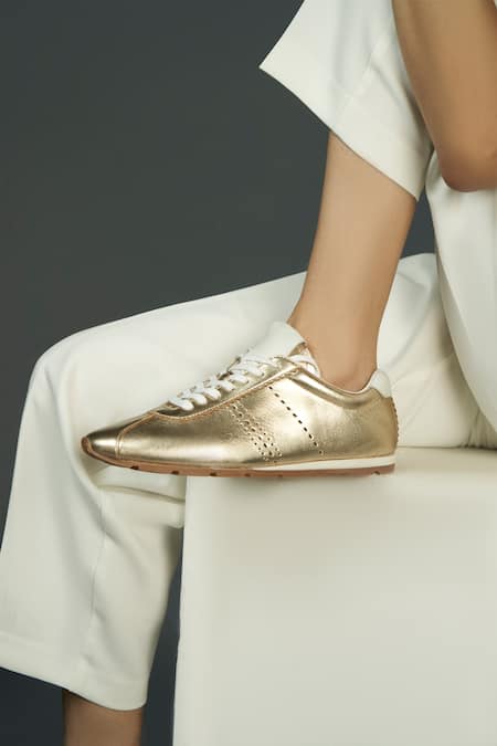 Heel Your Sole Kipper Metallic Brogue Sneakers 