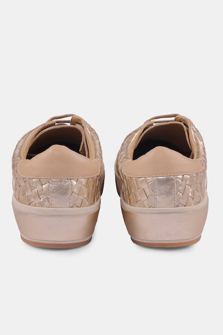 Shop_Heel Your Sole_Gold Light Woven Sneakers 