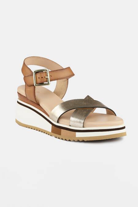 Shop_Heel Your Sole_Gold Gigi Cross Strap Wedges _Online_at_Aza_Fashions