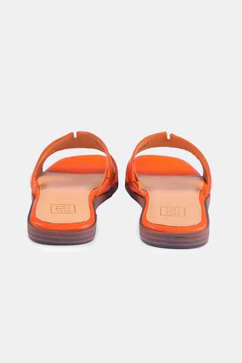 Buy Heel Your Sole Orange Thread Dory Round Toe Sliders Buy_Heel Your Sole_Orange Thread Dory Round Toe Sliders